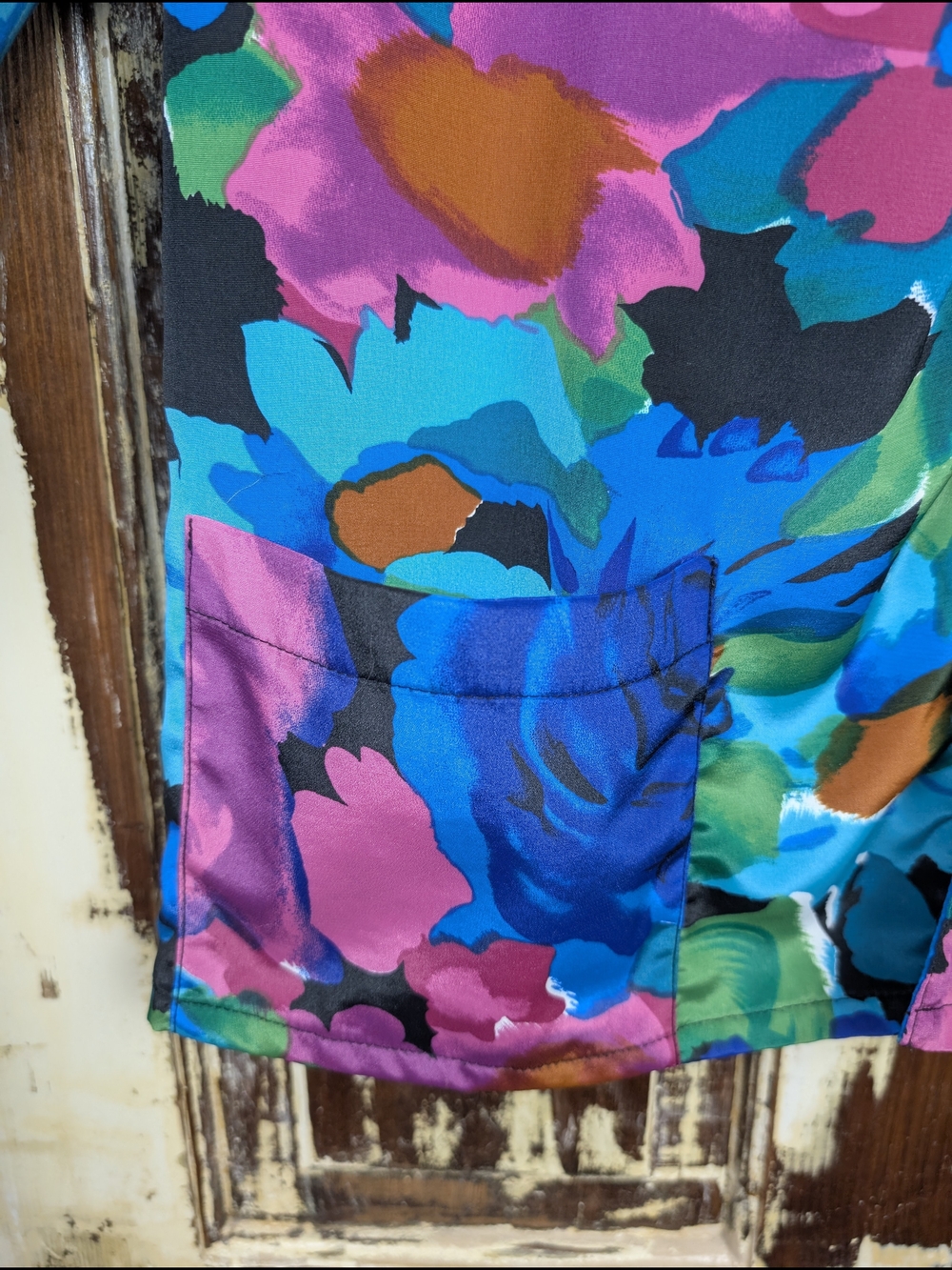 Vintage 80s Alia Bold Floral Open Front Jacket Cardigan Fits M/L Golden Girls - Picture 7 of 8